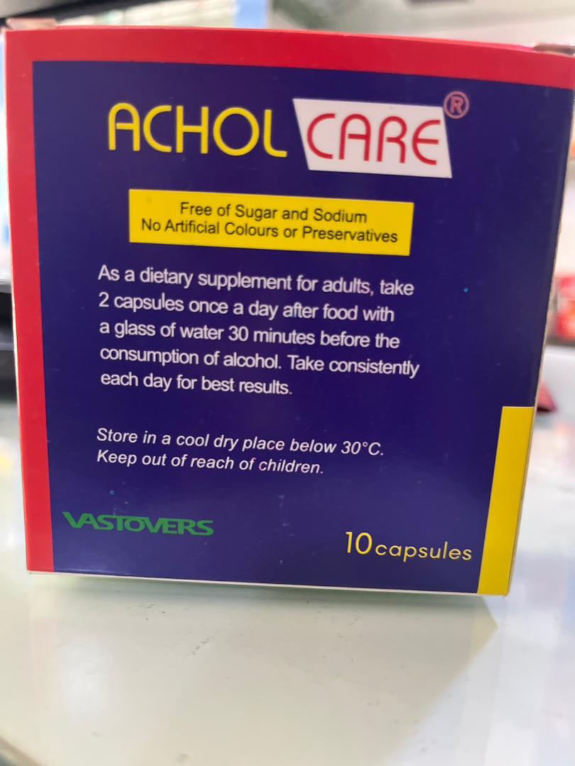 Achol Care 10 Capsules – Pre-Drink Dietary Supplement