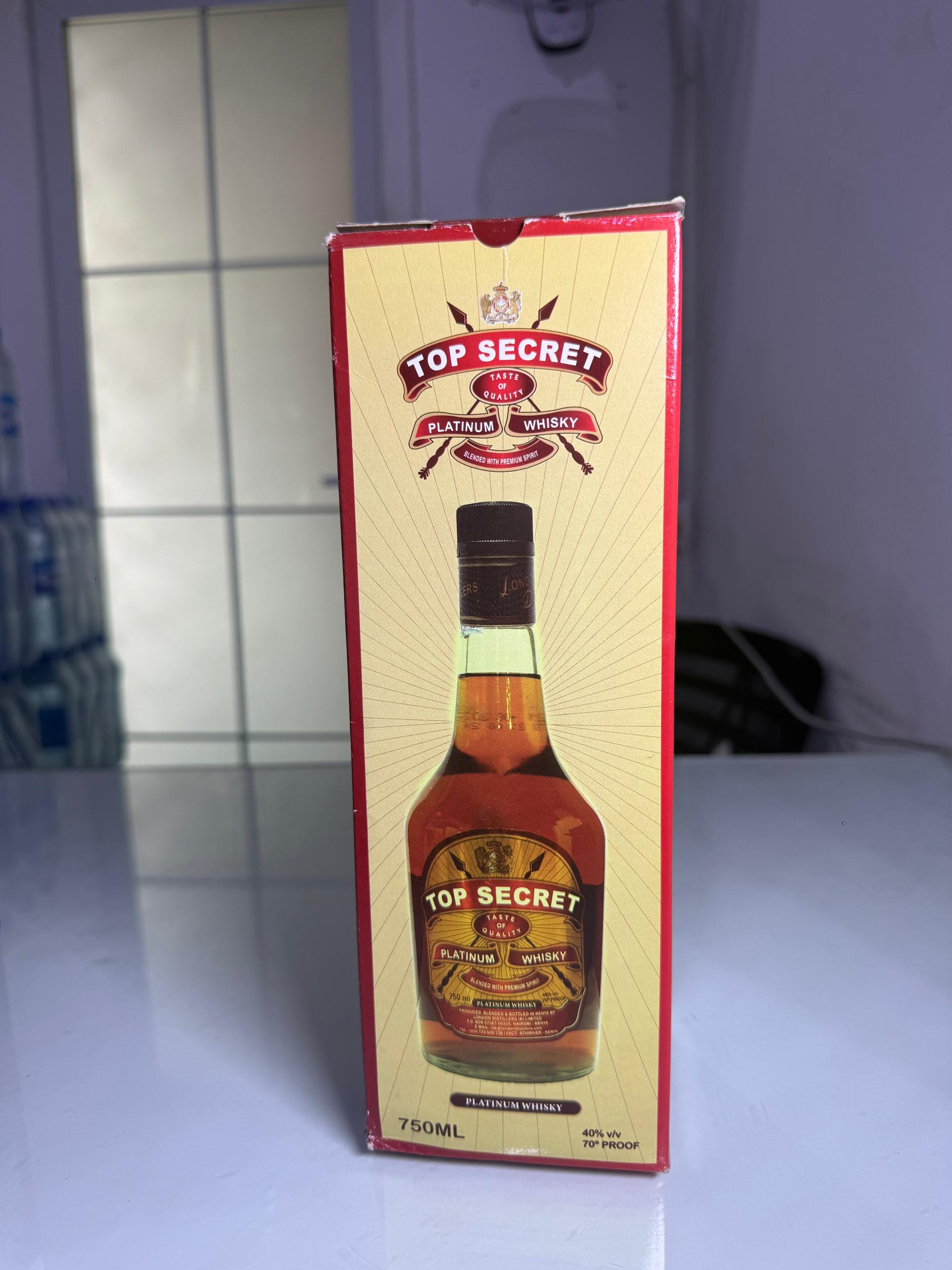 Top Secret Platinum Whisky (750ml) – Smooth, Budget-Friendly Blended Whisky