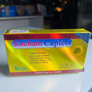 Kacham Caplets 20s – Chlorzoxazone, Diclofenac & Paracetamol for Muscle Spasms