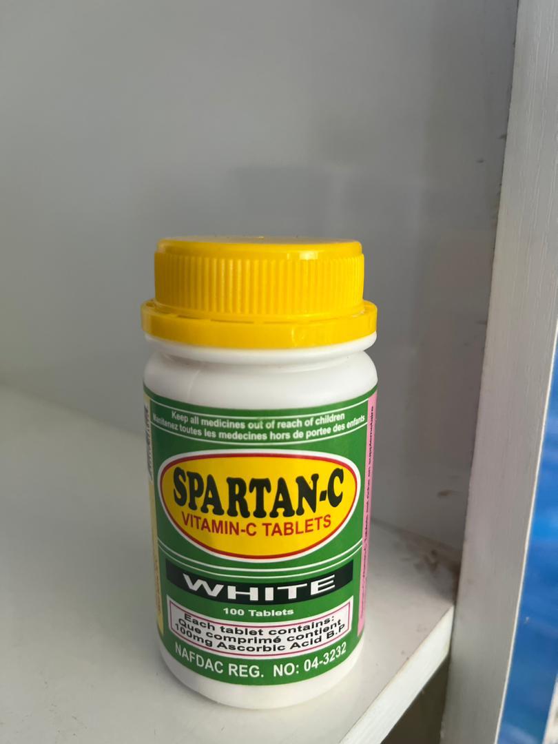Spartan-C White Vitamin C 100mg – 100 Tablets for Immune & Antioxidant Support