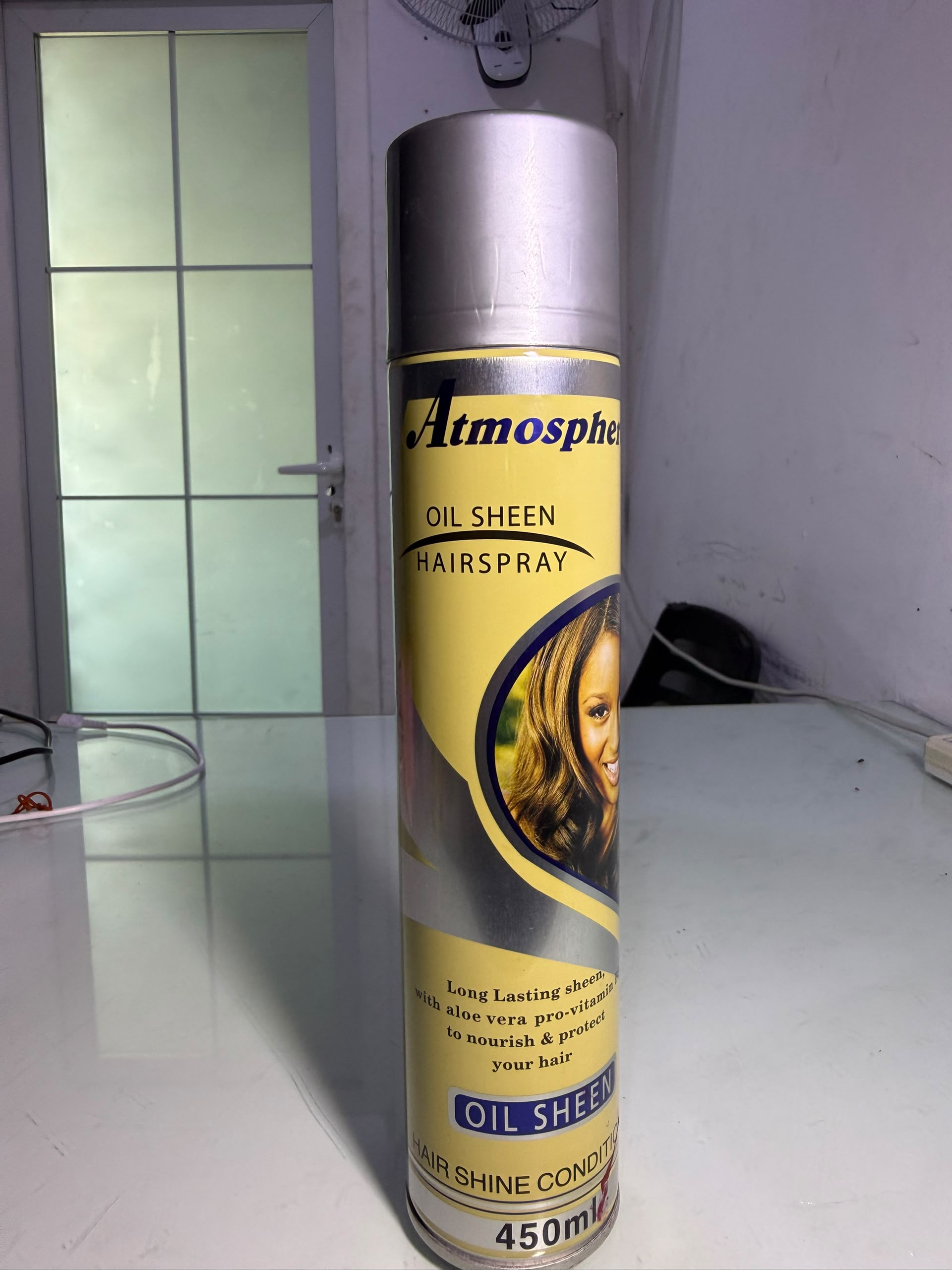 Atmosphere Oil Sheen Hairspray (450ml) High-Gloss Hair Finisher
