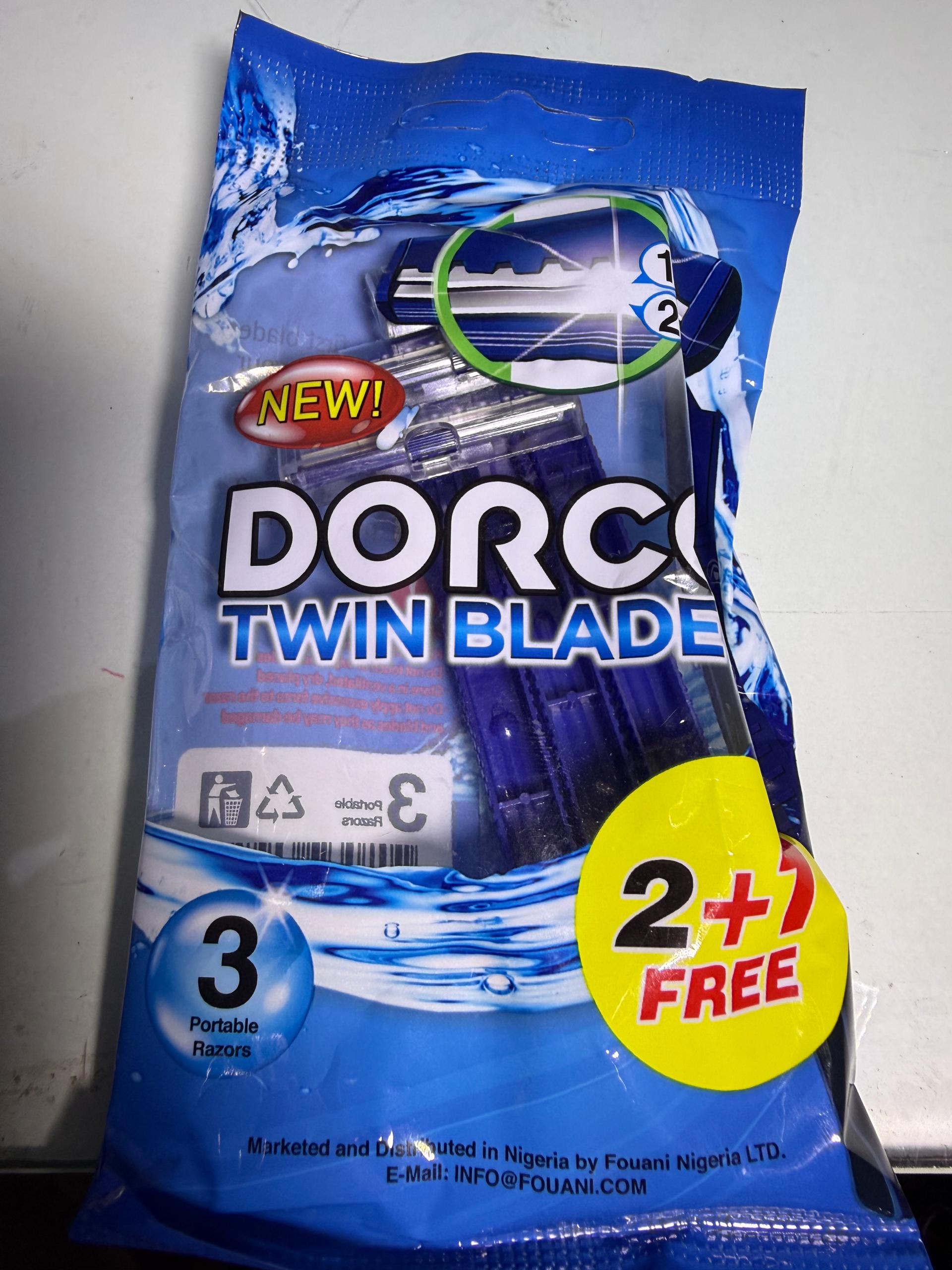 Dorco Twin Blade Portable Razors (3-Pack) – Compact Dual-Blade Shave